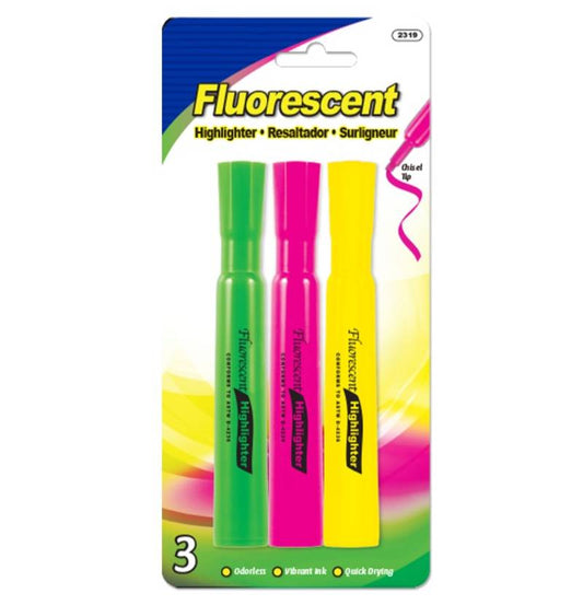 Desk Style (Pack) Fluorescent Highlighters Asst Color (12/Pack)  |||  144/72 PACKS | $1.31~4.44 PER PACK