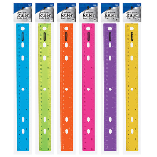 Jeweltones Color Ruler 12" (30cm) |||   288 PACKS | $0.38 PER PACK