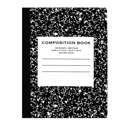 48 PACKS | $2.08 PER PACK ||  Composition Book C/R Black Marble 100 Ct.