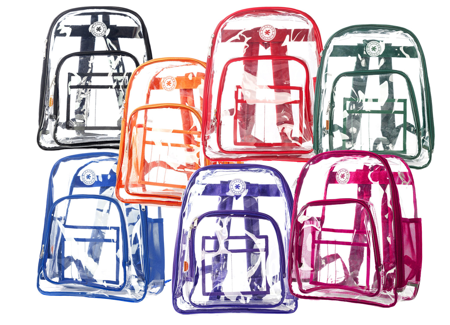 Clear Backpack See Through student Bookbag Tote Transparent School Rolling Backpack Wholesale