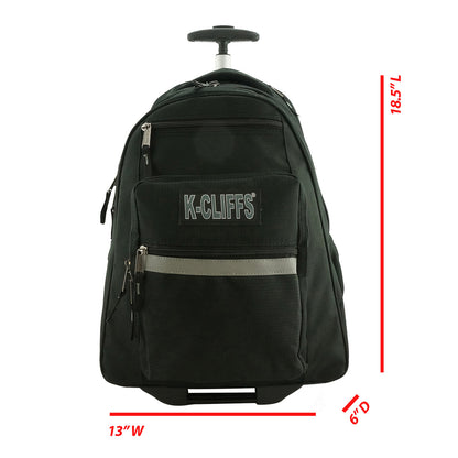 - 4 PACKS | $44.99 PER PACK ||    Wholesale Case Lot: 4pc Heavy Duty Rolling Backpack School Bookbag with Wheels Deluxe Wheeled Daypack