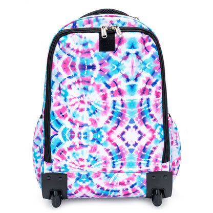 - 4 PACKS | $44.99 PER PACK ||    Wholesale Case Lot: 4pc Heavy Duty Rolling Backpack School Bookbag with Wheels Deluxe Wheeled Daypack