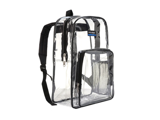 Wholesale Case Lot: 20pcs Clear Backpacks - Durable PVC, Quality See-Through Student Bookbag  |||   20 PACKS | $9.99 PER PACK