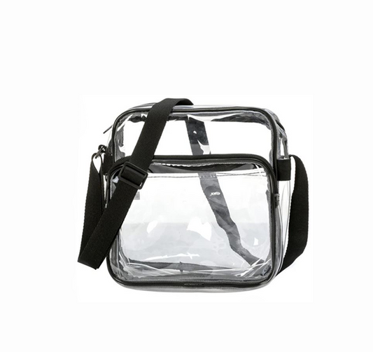 Wholesale Case Lot: 30 pcs Heavy Duty STADIUM Clear Tote Quality See Through Messenger Work Bag Durable Transparent PVC Lunch Bag  |||   30 PACKS | $7.99 PER PACK