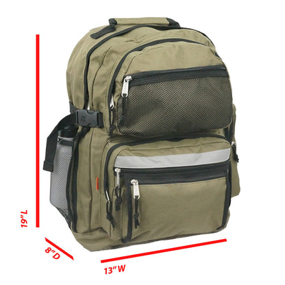 - 12 PACKS | $19.16 PER PACK ||   Case Lot: 12pcs 19" Spacious Backpack with Extra-Large Compartment, Reflective Straps, Five Front Pockets